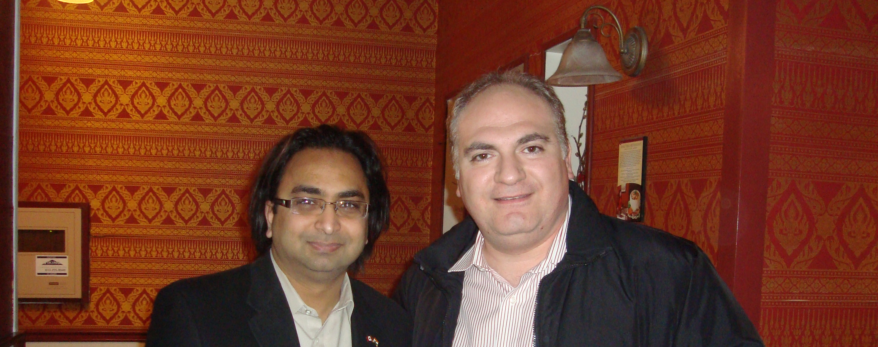 Husain (L) with Jean-Philippe Tachdjian Husain (L) with Jean-Philippe Tachdjian