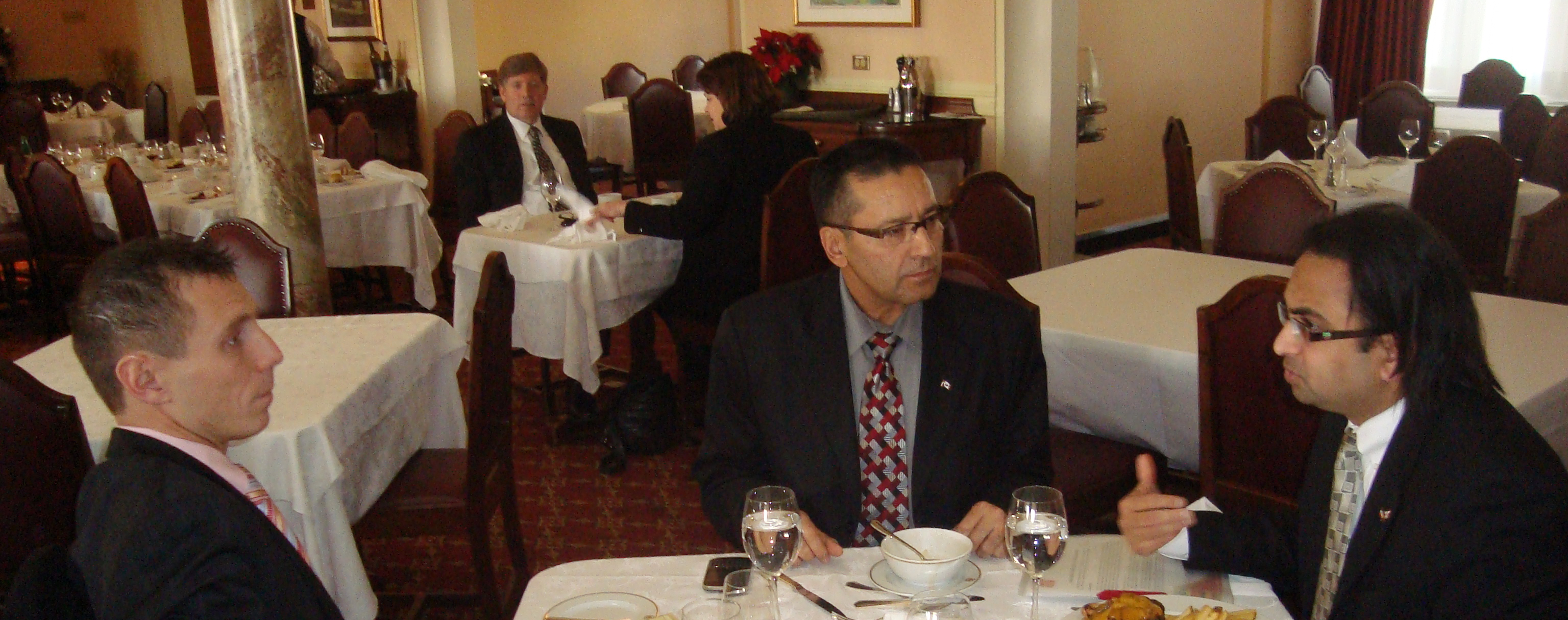 Husain (R) with MPs Patrick Brown and Devinder Shorey Husain (R) with MPs Patrick Brown and Devinder Shorey